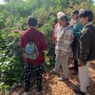 Photo of Mao and four others listening to her explain